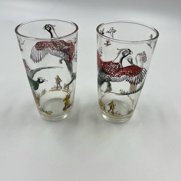 Anchor Hocking Pheasant Hunter Glass X 2 - Picture 3 of 5